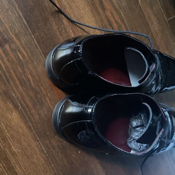 Hugo Boss Men's Formal Leather Shoes Size 7  Made In Italy Black Patent Leather - Picture 4 of 6